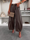 Pantalon façon ballon simili hyper tendance