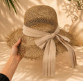 Chapeau paille ruban beige