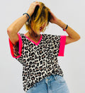 Tee shirt leopard fuschia