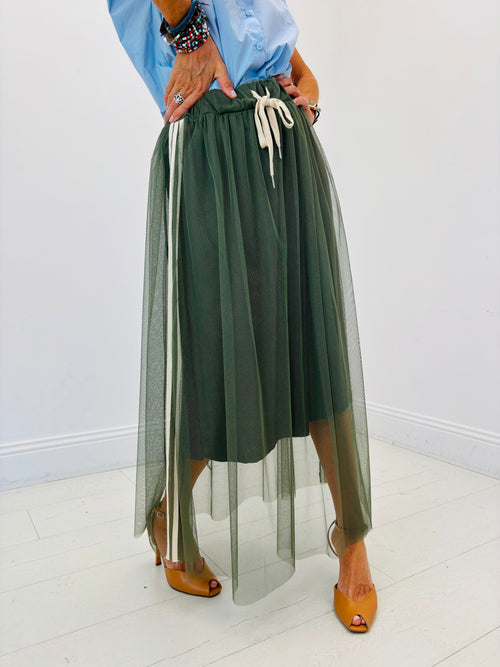 Jupe tulle kaki tendance