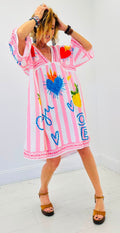 Robe Palma rose rayée