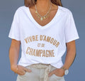 Tee shirt amour champagne