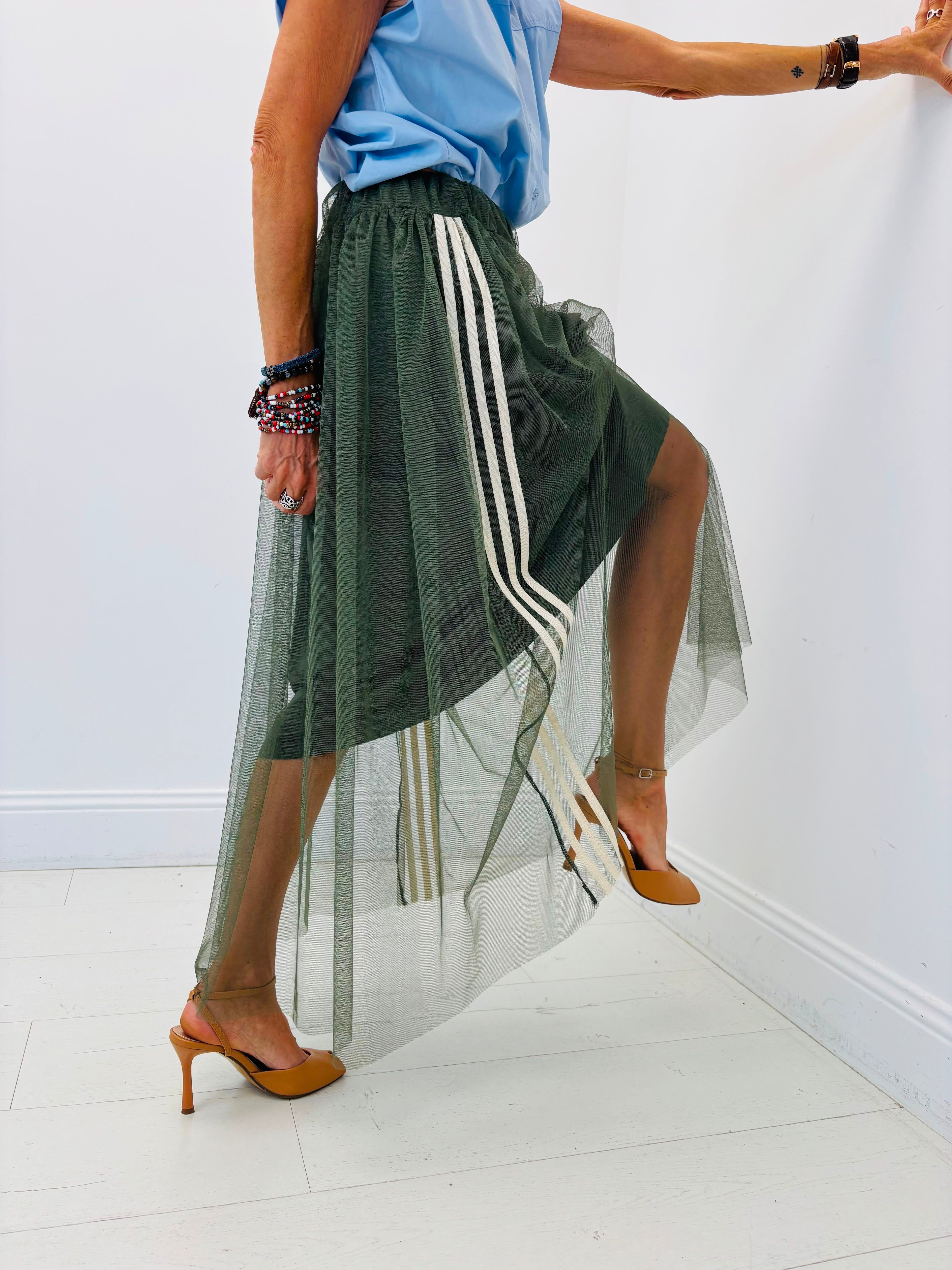 Jupe tulle kaki tendance