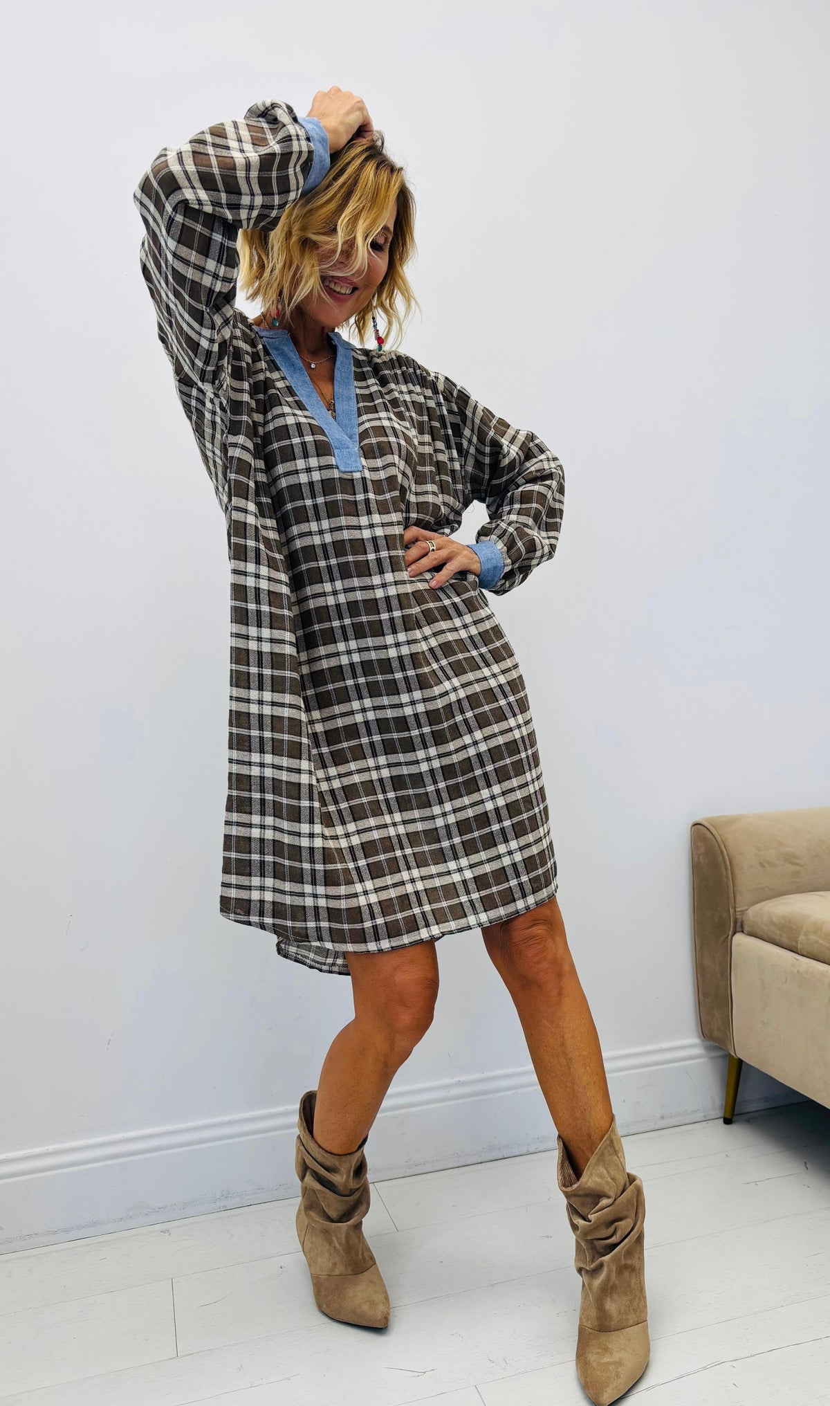 Robe Stella carreaux et jean