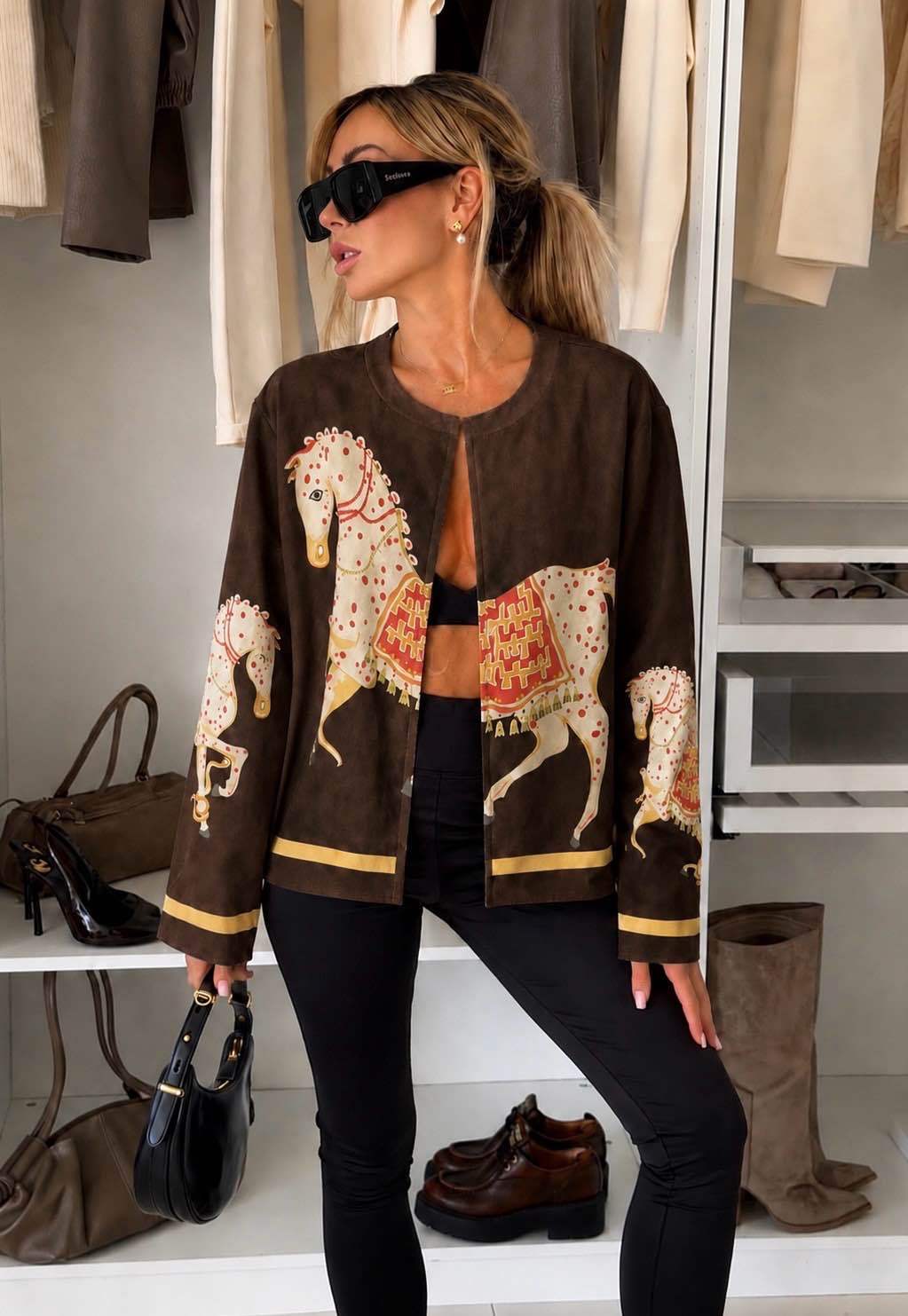 Veste cardigan choco cheval stylé