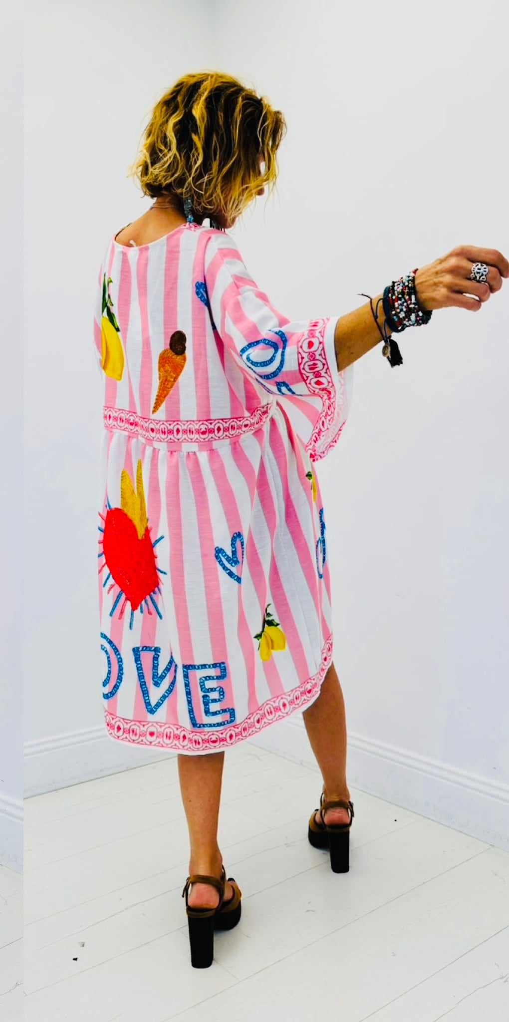 Robe Palma rose rayée