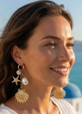 Boucles d’oreille doré coquillages