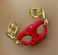 Bracelet jonc doré rouge