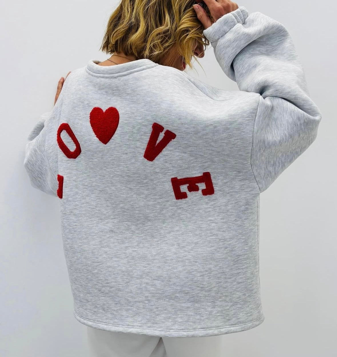 Sweat gris oversize Love