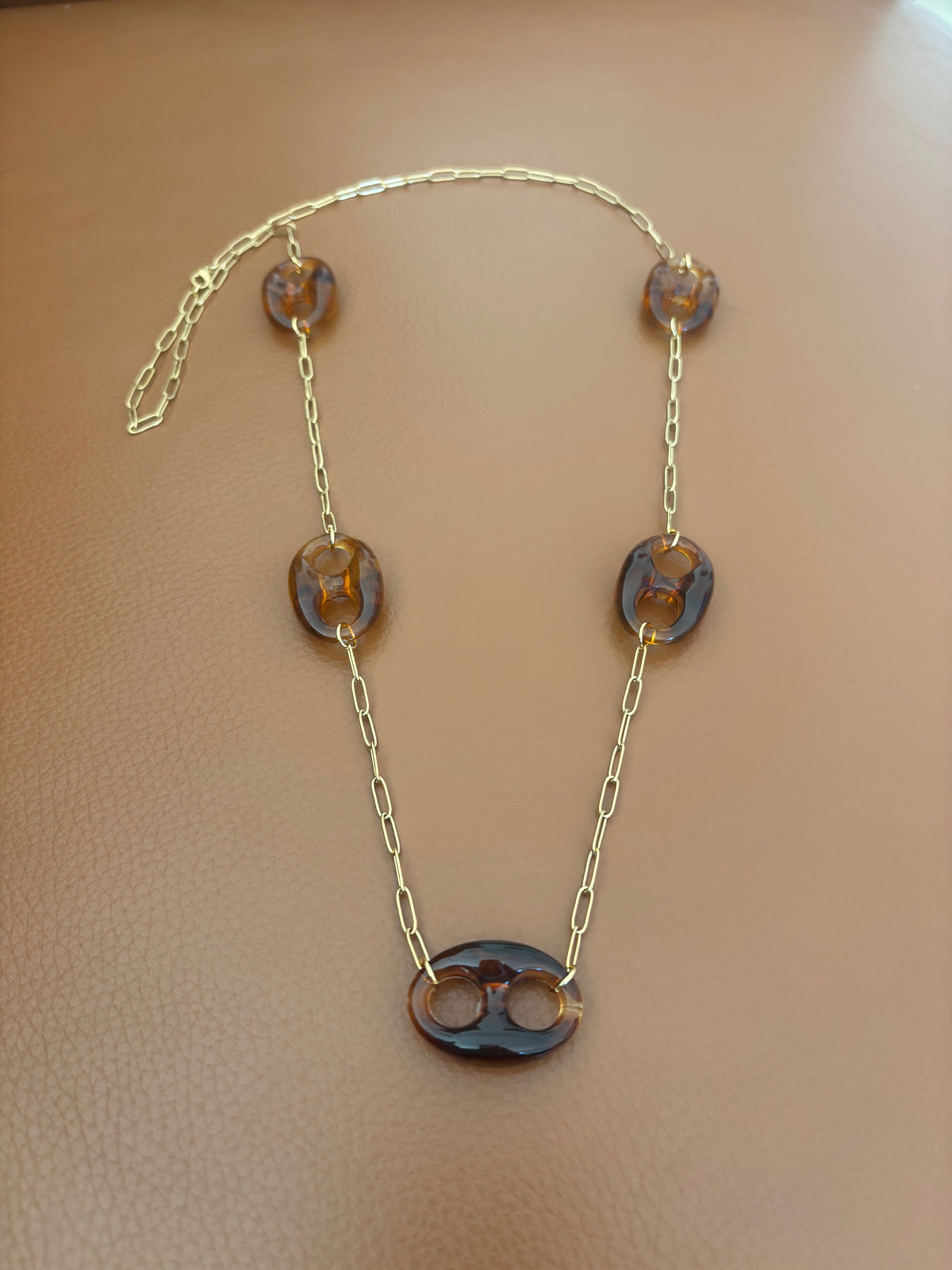 Sautoir Sofia résine Choco
