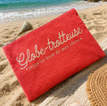 Grande pochette Globe Trotteuse corail